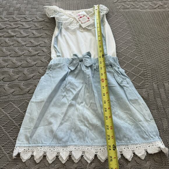 NWT Harper Liz Boutique Chambray Pinnie With Eyelet Tank ~ 120 - Picture 5 of 10